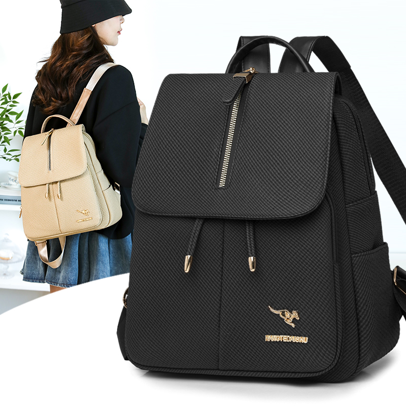 Leather Work Womens Backpack - Dayanıklı Kadın Seyahat Sırt Çantası, PU