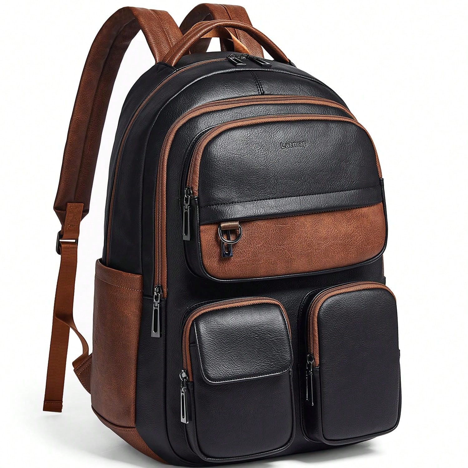 Leather Work Womens Backpack - LATMAP Vegan Deri Sırt Çantası Kadın