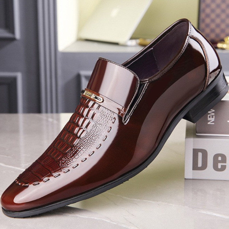 Leather Work Oxfords - Erkek Deri Ayakkabı Rugan erkek resmi
