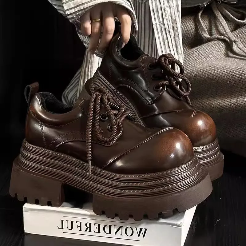 Leather Work Oxfords - Kadın Retro Loafer'lar 2023 Bahar Yeni
