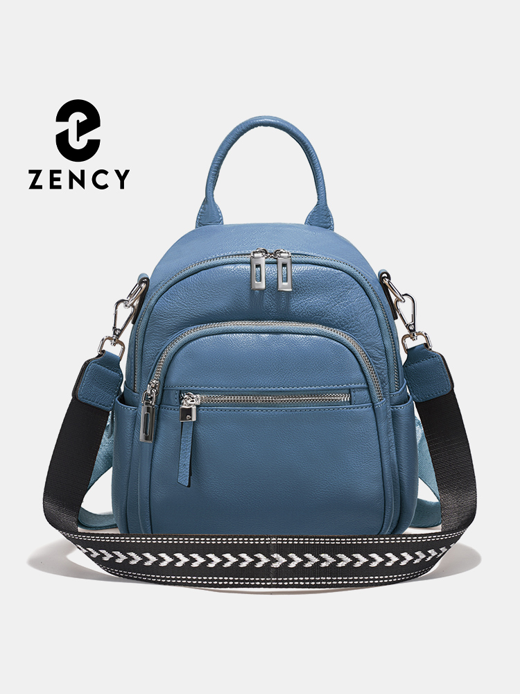 Leather Work Womens Backpack - Zency Hakiki Deri Küçük Sırt Çantası