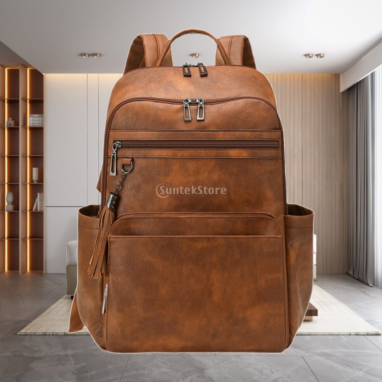 Leather Work Womens Backpack - Premium PU Deri Kadın Seyahat Çantası