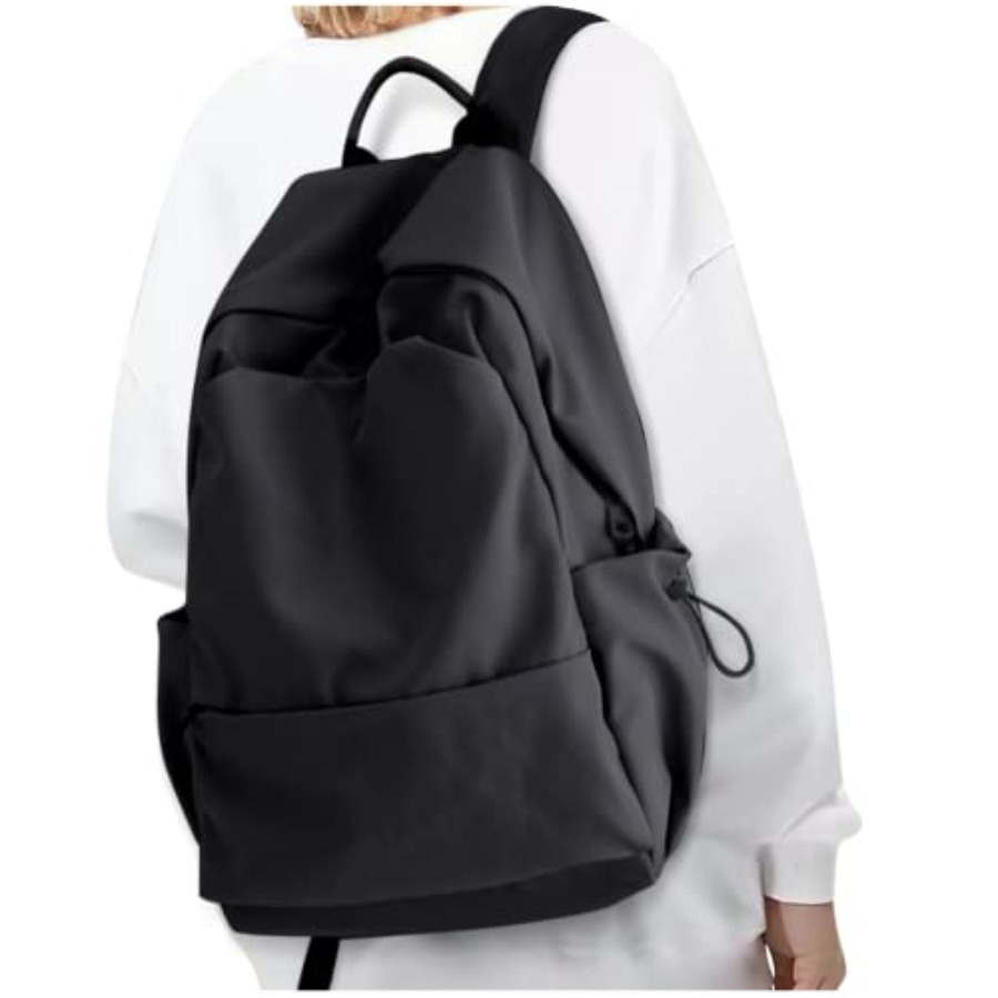 Leather Work Womens Backpack - Kadınlar için Siyah Sırt Çantası, Üniversite