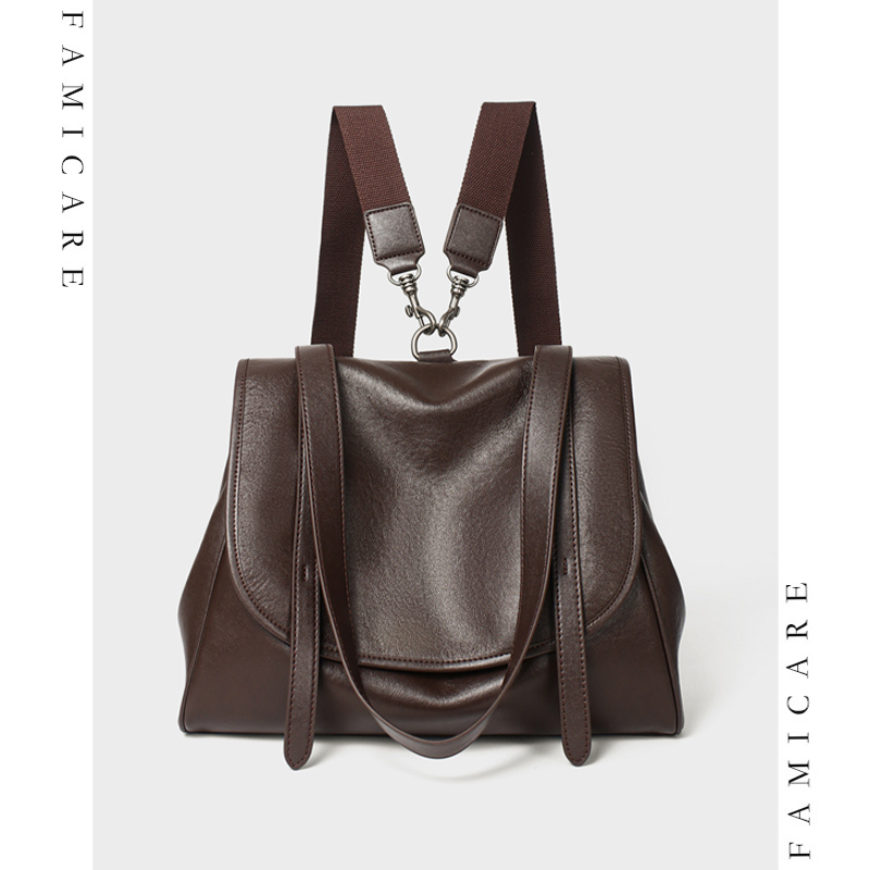 Leather Work Womens Backpack - Kadın Vintage Yumuşak Bölünmüş Deri Sırt