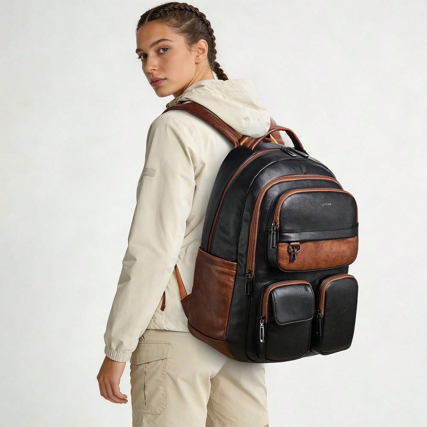LATMAP Vegan Deri Sırt Çantası - Leather Work Womens Backpack incelemesi ve fiyatı