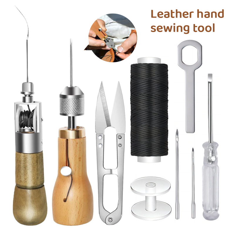 8 adet/takım DIY Deri Dikiş İp - Leatherwork Hammer incelemesi ve fiyatı