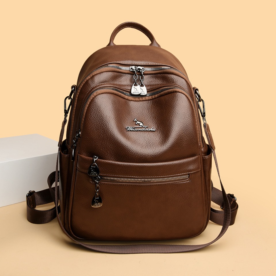 Çakıllı Deri Dokulu Sırt Çanta - Leather Work Womens Backpack incelemesi ve fiyatı